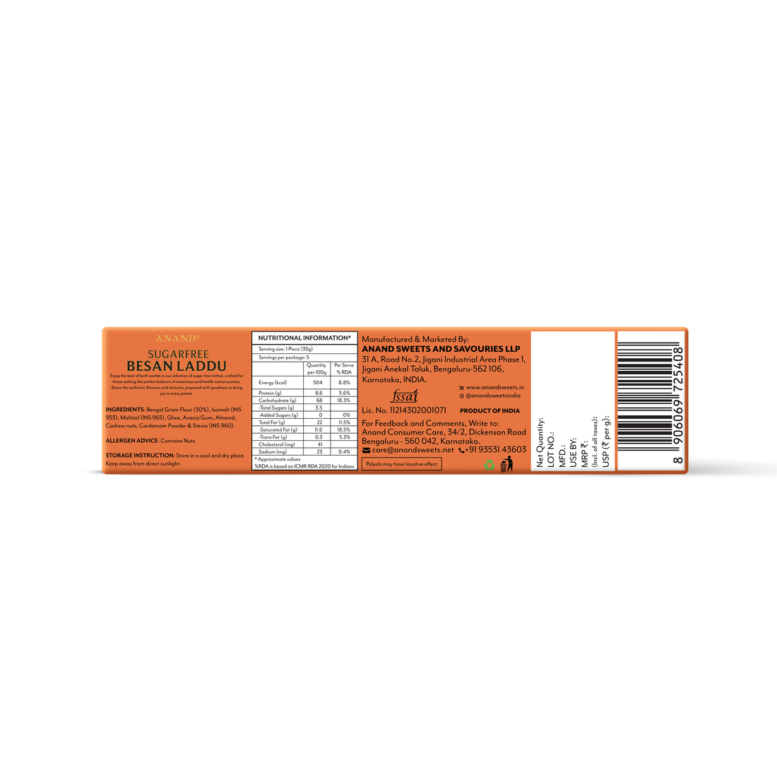Anand Sugar free Healthy Besan Laddu 175g