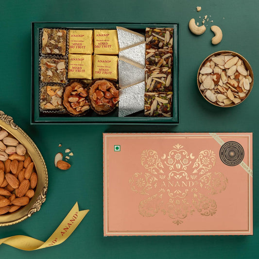ANAND Royal Delicacies Assorted Sweets Gift Box, Pure Ghee Indian Mithai Box, (350g)