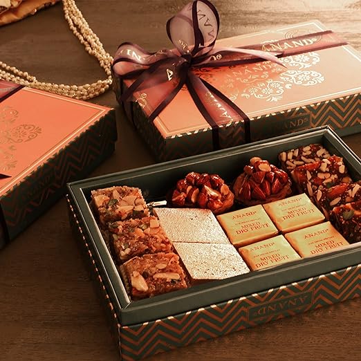 ANAND Royal Delicacies Assorted Sweets Gift Box, Pure Ghee Indian Mithai Box, (350g)