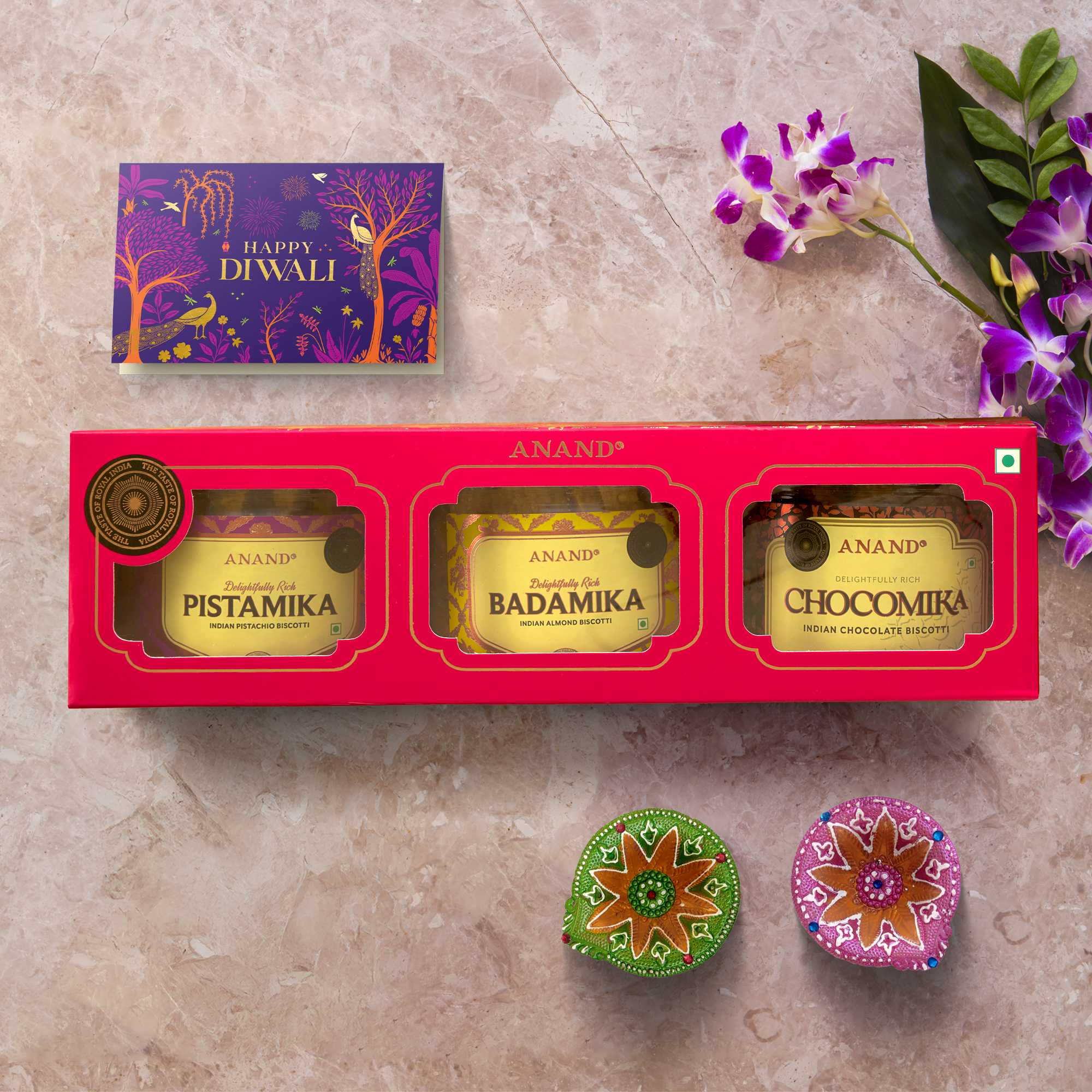 Premium Biscotti Trio Pack for Diwali 675g